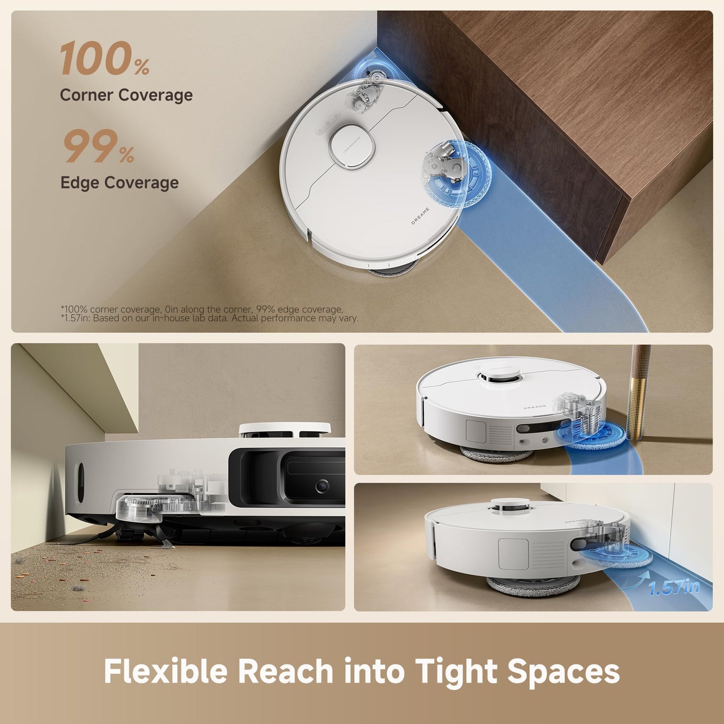 DREAME L40 Ultra Gen 2 Robot Vacuum and Mop with 25,000Pa Suction, Extendable Side Brush and Mop, All-in-One Self-Cleaning Dock, Voice & App Control, White - Available at All In One Marketplace Canada