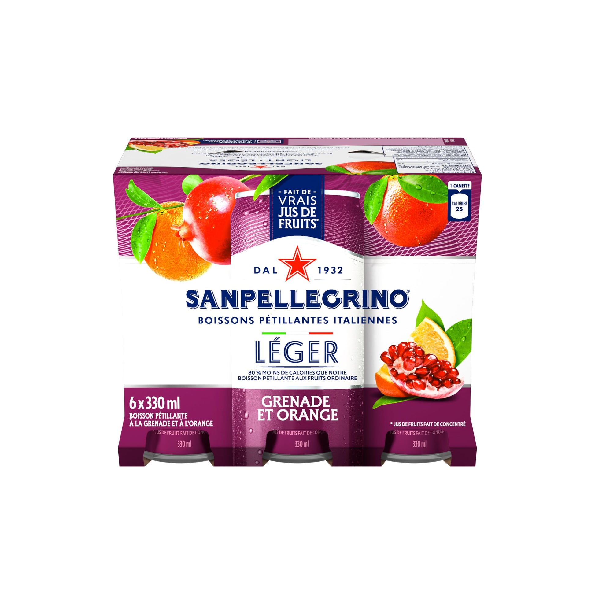 San Pellegrino Light Pomegranate & Orange, Sparkling Beverage, 24 x 330ml San Pellegrino