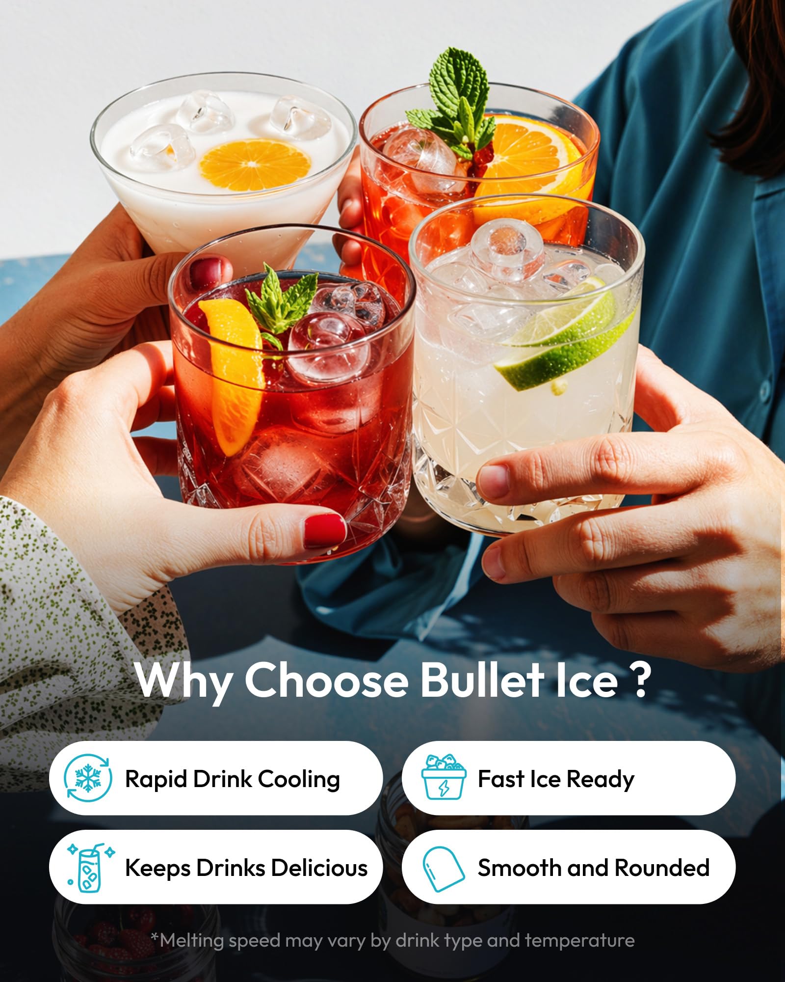 EUHOMY Ice Maker Countertop, 9 Cubes Ready in 6 Mins, 26lbs/24H, Self-Cleaning, Portable Ice Maker Machine with Carry Handle, Basket and Scoop, 2 Sizes of Bullet Ice for Home, Kitchen, Office - Available at All In One Marketplace Canada