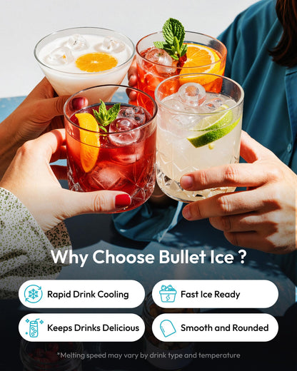 EUHOMY Ice Maker Countertop, 9 Cubes Ready in 6 Mins, 26lbs/24H, Self-Cleaning, Portable Ice Maker Machine with Carry Handle, Basket and Scoop, 2 Sizes of Bullet Ice for Home, Kitchen, Office - Available at All In One Marketplace Canada