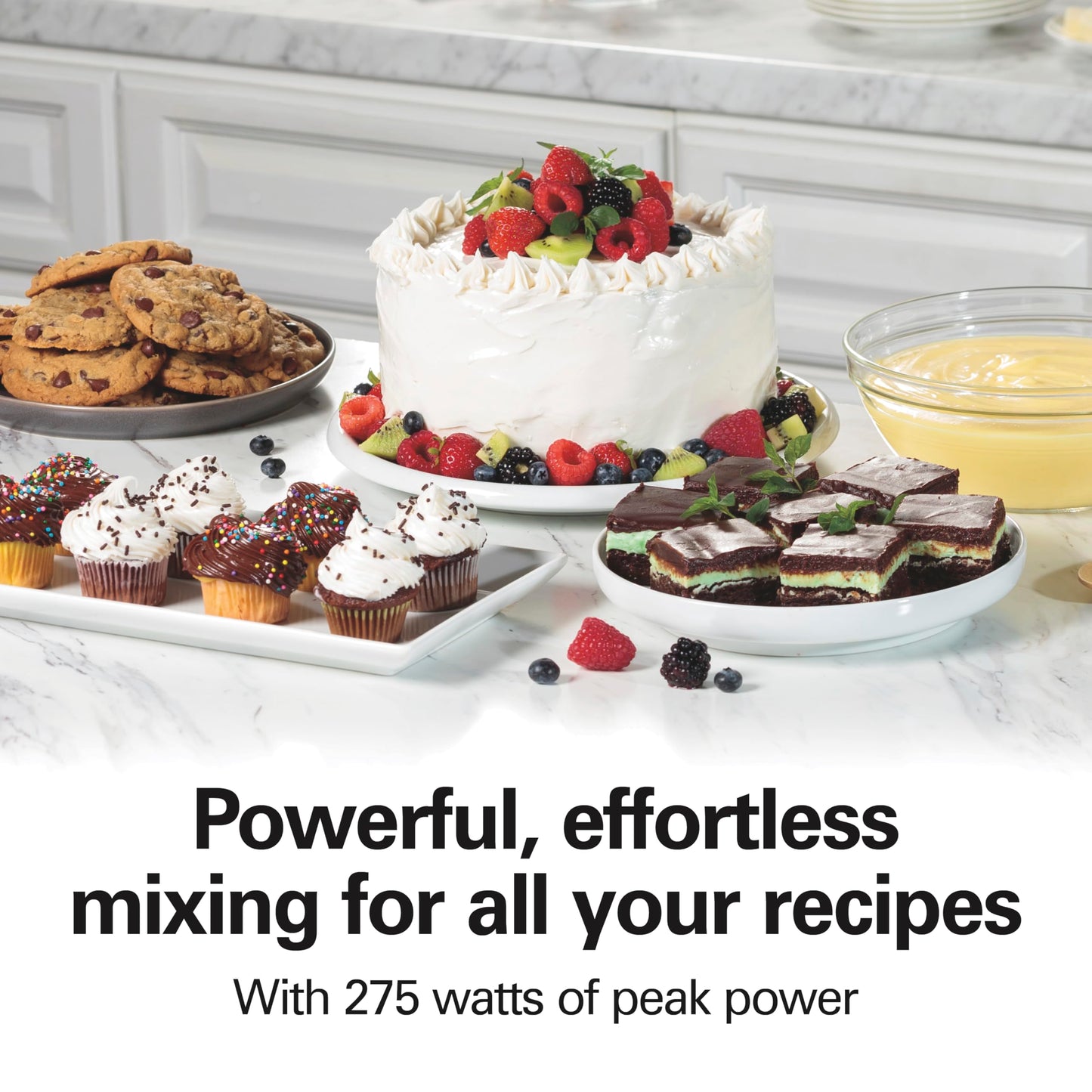 Hamilton Beach 6-Speed Electric Hand Mixer for Baking, 275W, Easy Clean Beaters, Dough Hooks, Whisk, Snap-On Storage Case, Black (62639C) Hamilton Beach