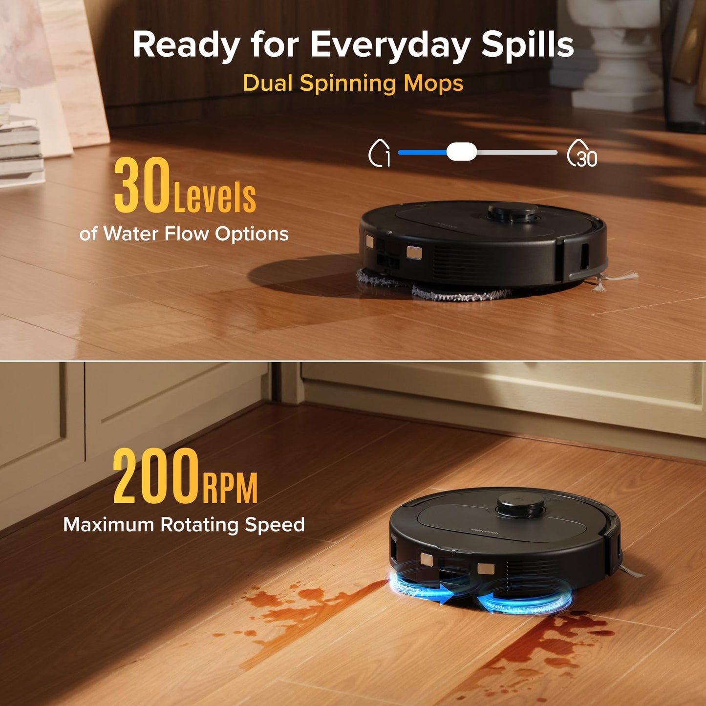 Roborock 2026 New Qrevo S Pro Robot Vacuum and Mop, 18,500Pa Suction, Anti-Tangle Brushes, Reactive AI Obstacle Recognition, 75℃ High-Temp Washing, 10mm Mop Lifting, Self-Emptying and Refilling