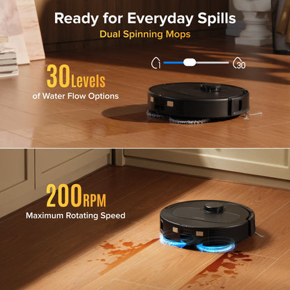 Roborock 2026 New Qrevo S Pro Robot Vacuum and Mop, 18,500Pa Suction, Anti-Tangle Brushes, Reactive AI Obstacle Recognition, 75℃ High-Temp Washing, 10mm Mop Lifting, Self-Emptying and Refilling