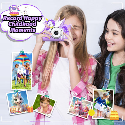 Upgrade Kids Camera for Boys Girls, Toddler Digital Selfie Camera with Cute Protective Cover and SD Card, Christmas Birthday Gifts Toys for 3 4 5 6 7 8 9 10 11 12 Years Old Little Girls and Boys 🍁 All In One Marketplace Canada