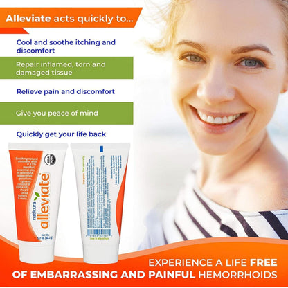 Naticura: Alleviate Natural Hemorrhoid Treatment Ointment - All-Natural Fast Cooling Cream for Burning, Itching, Pain, Fissures and Swelling - 1.7 oz. - with Peppermint, Coconut Oil and Shea Butter 🍁 All In One Marketplace Canada