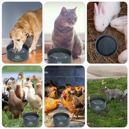 Fuliuna Heated Water Bowl, Outdoor Heated Dog Bowl with Chew Resistant Power Cord, Thermal Bowl Provide Drinkable Water in Winter, Heated Pet Bowl for Dog Cat Rabbit Chicken Duck Squirrel 0.85 Gallon 🍁 All In One Marketplace Canada