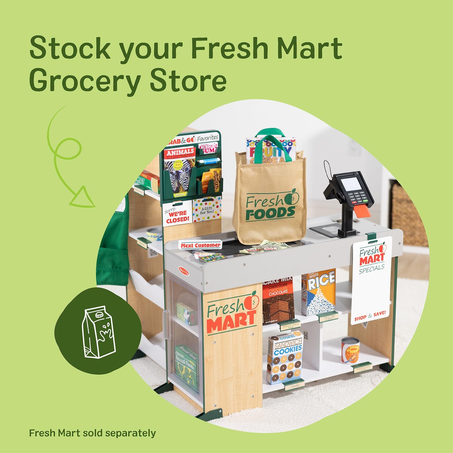 Melissa & Doug Fresh Mart Grocery Store Companion Pretend Play Food Set Melissa & Doug
