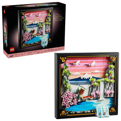 LEGO Art Japanese Cherry Blossom Landscape Building Set for Adults - Room Decoration & Gift for Women & Men, Ages 18+ - Framed Wall Decor, Stand or Hang to Display - 31218 LEGO