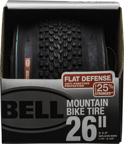 Bell 7091040 Flat Defense Mountain Bike Tire, 26" x 1.75-2.125", Black BELL