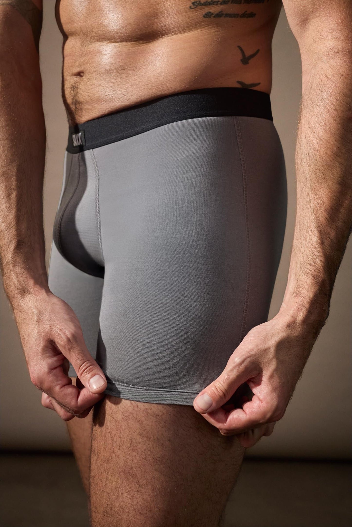 SAXX Underwear Co. Men's Core Cotton Boxer Brief Fly 3-Pack, Black/Graphite, Medium