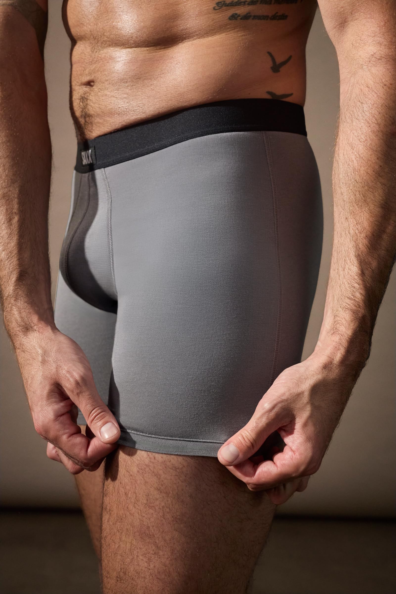 SAXX Underwear Co. Men's Core Cotton Boxer Brief Fly 3-Pack, Black/Graphite, Medium