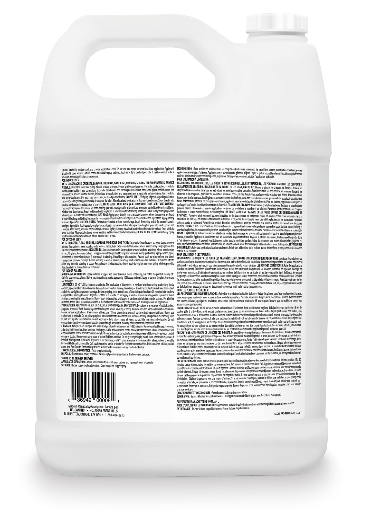 EcoGuard Pro-Perm Insect Killer 3.78L | Professional Insecticide with Fast-Acting Residual Formula | 60 Day Protection | Water-Based, Ready-to-Use Indoors & Outdoors | Sprayer Not Included
