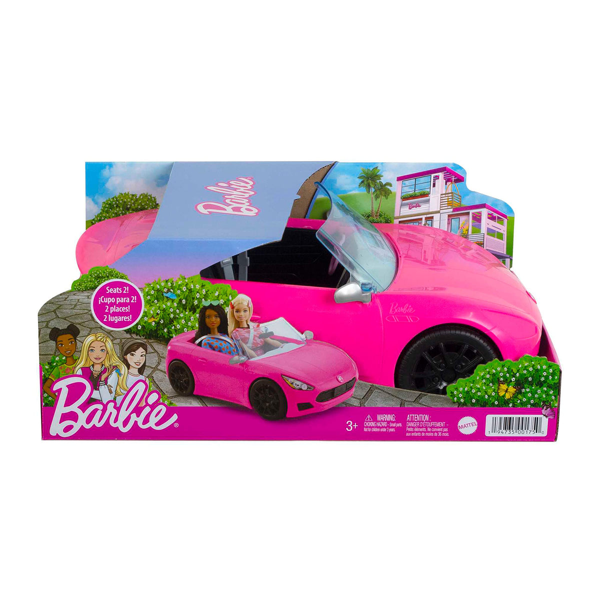 Barbie Dreamland Convertible Pink Car with Fun Details
