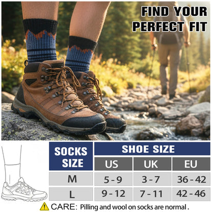 Sandsuced Merino Wool Hiking Socks Thermal Winter Warm Cozy Outdoor Crew Socks 5 Pairs Gift Stocking Stuffers for Men(Assorted Blue,M) 🍁 All In One Marketplace Canada
