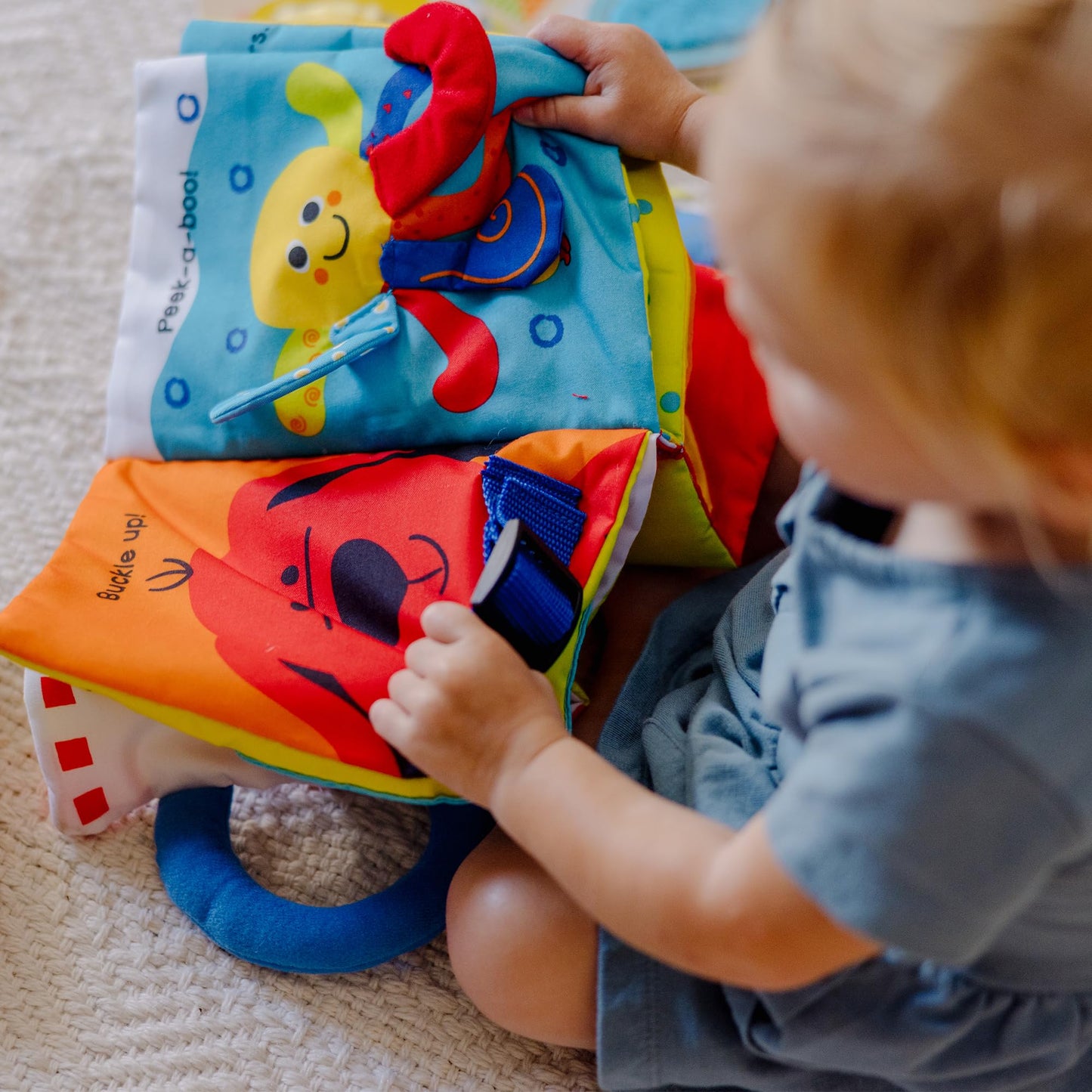 Melissa & Doug K’s Kids My First Activity Book, Soft Cloth Baby Book with Infant Toys—Puppets, Crinkles, Buttons, Buckles & Clock, Machine Washable Montessori Baby Toys for Kids 0–24 Months Melissa & Doug