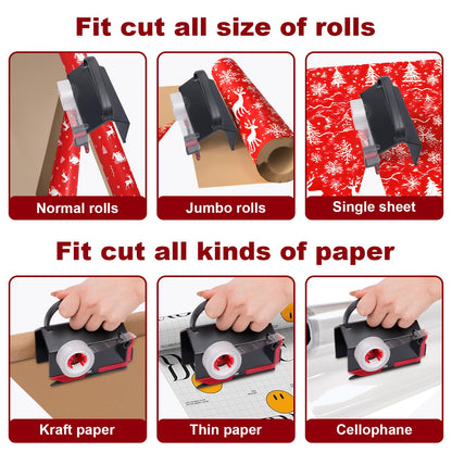 (2-Pack) Wrapping Paper Cutter & Tape Dispenser Dual Use Gift Wrapping Tool 🍁 All In One Marketplace Canada