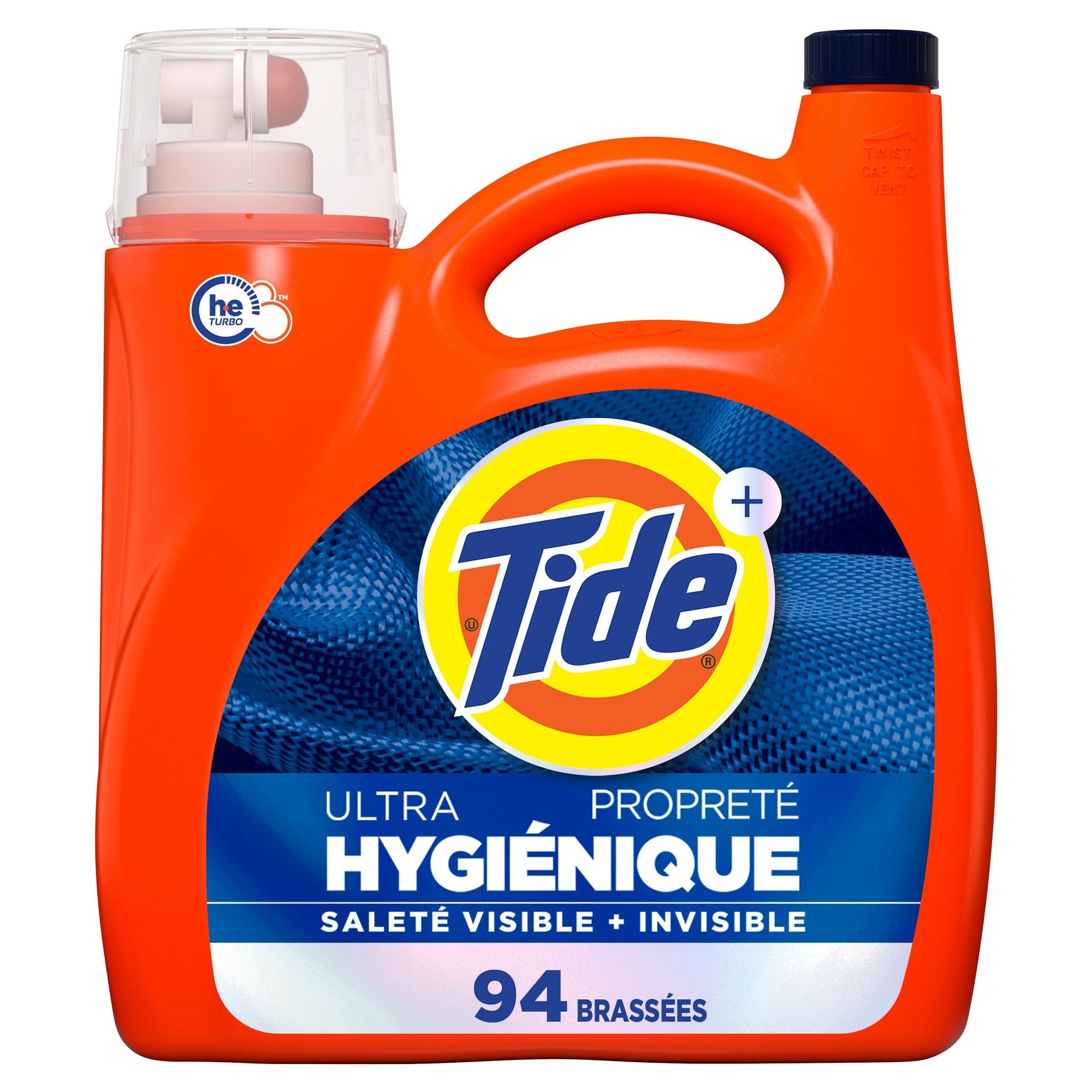 Tide Ultra Hygienic Clean Liquid Laundry Detergent, Original Scent, Removes visible and invisible dirt, Laundry Detergent Liquid, 94 Loads, 3.9L - Available at All In One Marketplace Canada