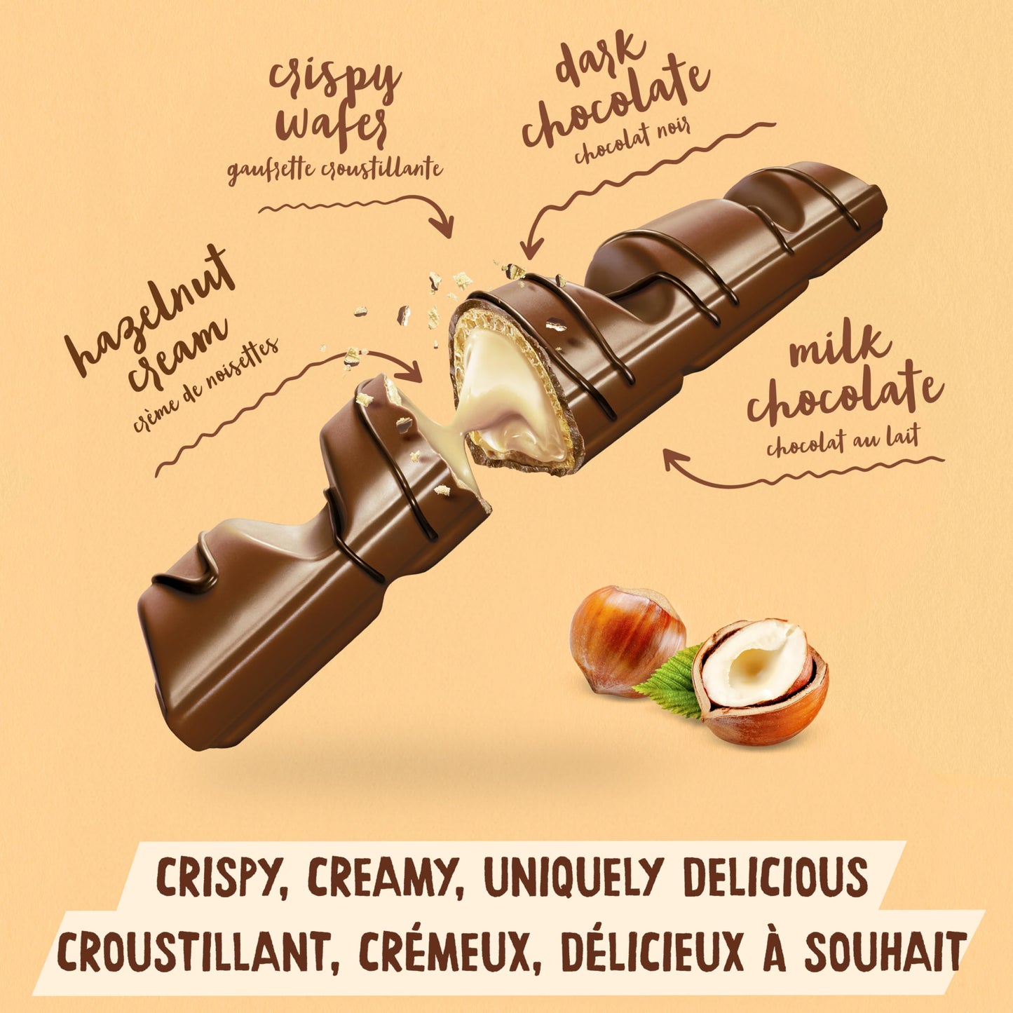 Kinder Bueno Milk Chocolate Hazelnut Wafer Bars - 2 Pack (43g)
