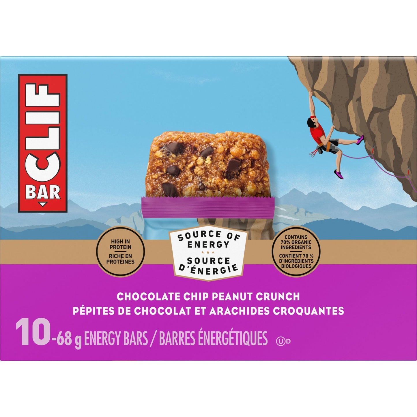 Clif Bar, Energy Bars, Chocolate Chip Peanut Crunch, 680 g (Pack of 10) 🍁 All In One Marketplace Canada