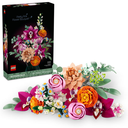 LEGO Botanicals Pretty Pink Flower Bouquet Building Set for Adults for Women & Men - Artificial Flowers for Decor or Table Display - 10342 🍁 All In One Marketplace Canada LEGO