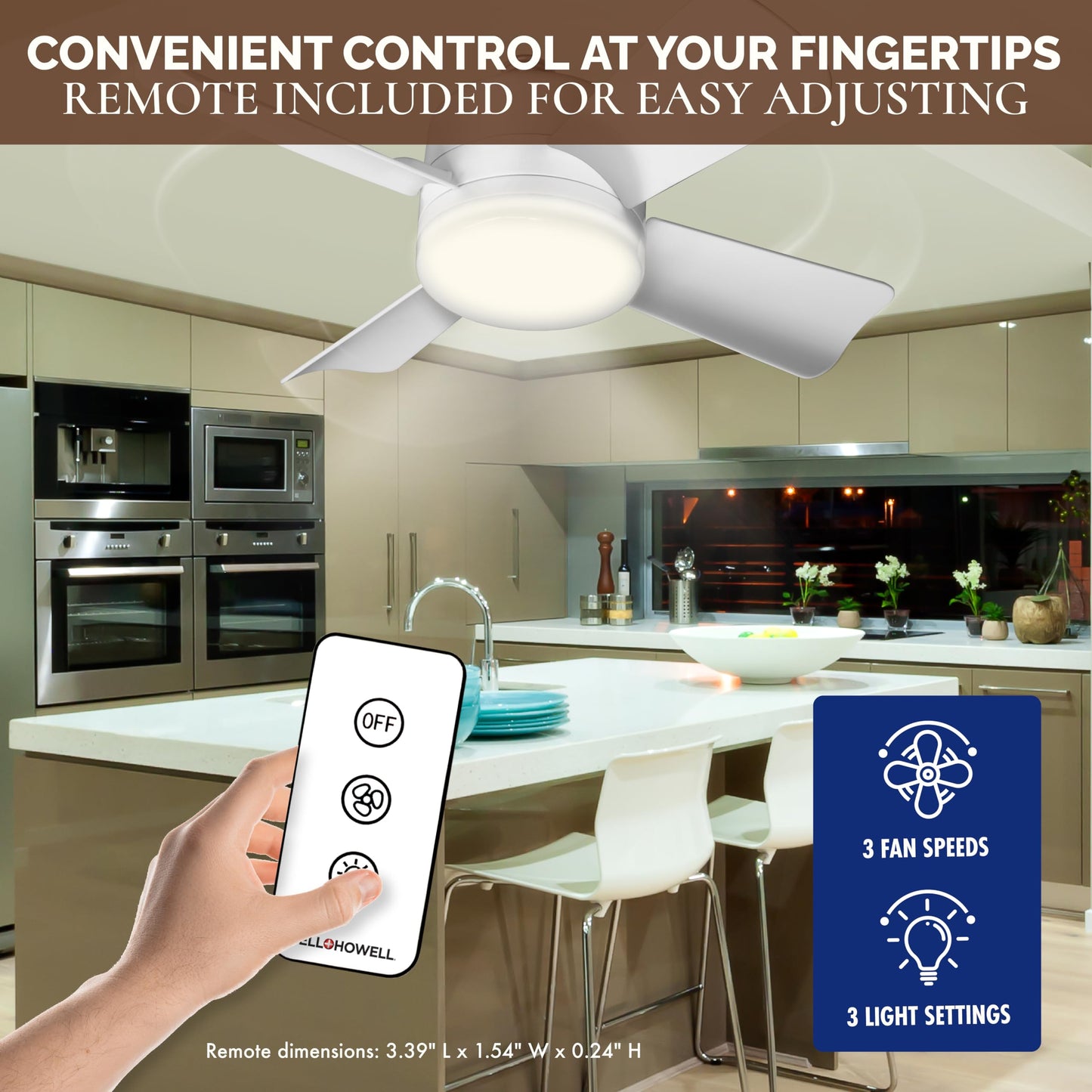 Socket Fan Light AS SEEN ON TV – Ceiling Fan with Lights and Remote, Ceiling Fan with Lights for Bedroom, Ventilateur Plafond, Screws into Light Socket, Ceiling Fans with 3 Light/Fan Modes