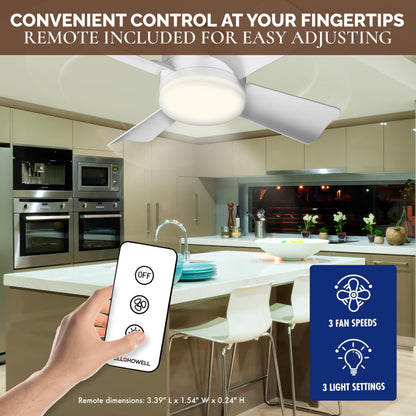 Socket Fan Light AS SEEN ON TV – Ceiling Fan with Lights and Remote, Ceiling Fan with Lights for Bedroom, Ventilateur Plafond, Screws into Light Socket, Ceiling Fans with 3 Light/Fan Modes