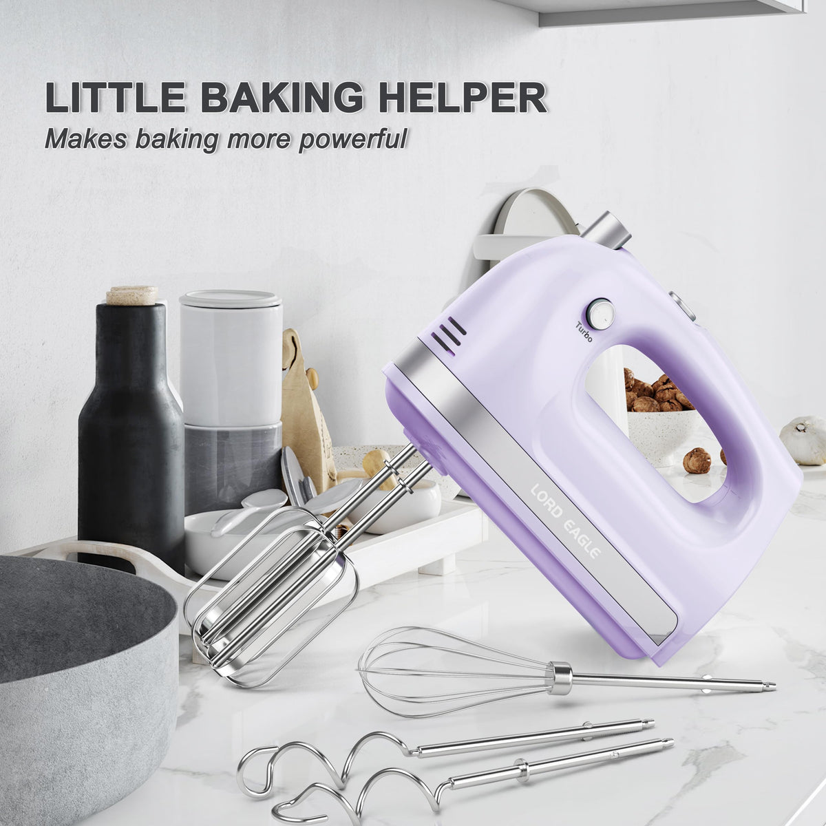 Lord Eagle Hand Mixer Electric Handheld 400W, 5-Speed Lightweight 🍁 All In One Marketplace Canada