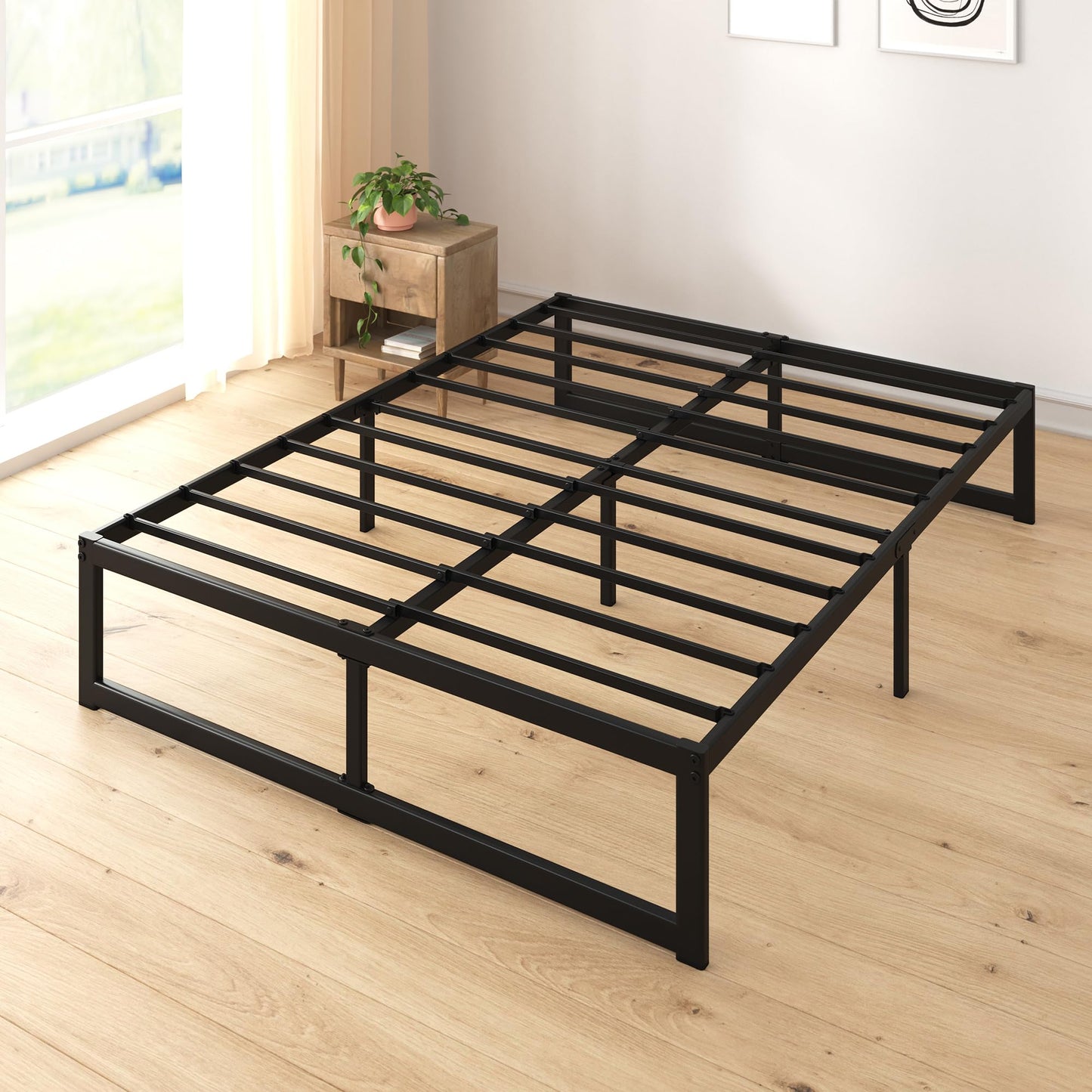 Zinus Full Bed Frame - ABEL 14 inch Metal Bed Frame with Steel Slat Support, No Box Spring Needed, Easy Assembly - Minimalist Platform Bed in a Box with Underbed Storage Space, 5 Year Wrranty, Full - Available at All In One Marketplace Canada