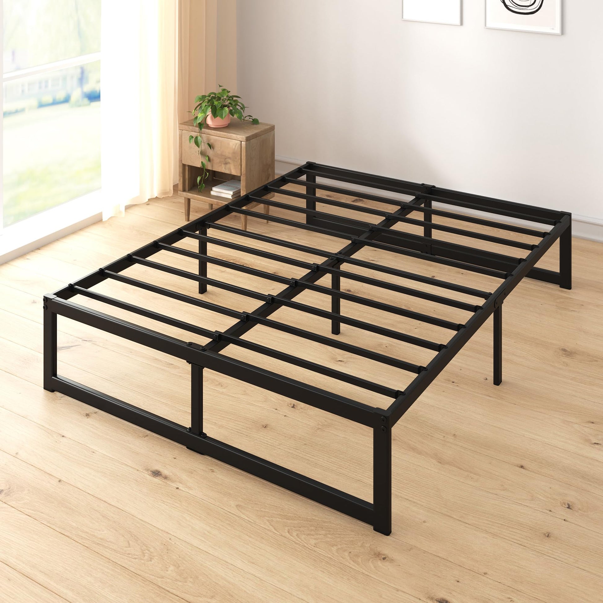 Zinus Full Bed Frame - ABEL 14 inch Metal Bed Frame with Steel Slat Support, No Box Spring Needed, Easy Assembly - Minimalist Platform Bed in a Box with Underbed Storage Space, 5 Year Wrranty, Full - Available at All In One Marketplace Canada