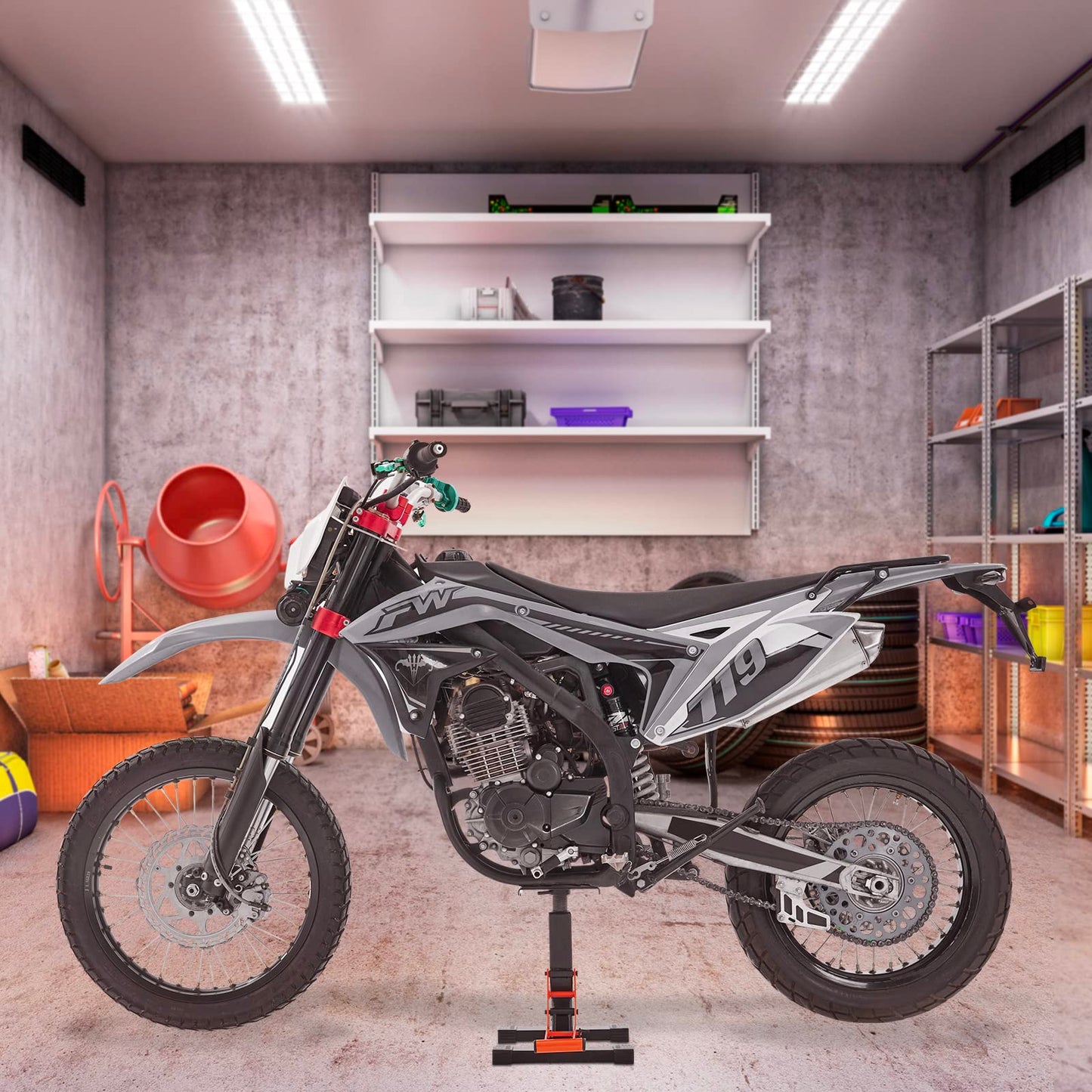VEVOR Dirt Bike Lift Stand, Motorcycle Jack Lift Stand 440 lbs Capacity and Hydraulic Lift Operation, Adjustable Height Hoist Table, for Dirt Pit Bike Repair, Maintenance, Dirt Bike Accessories 🍁 All In One Marketplace Canada