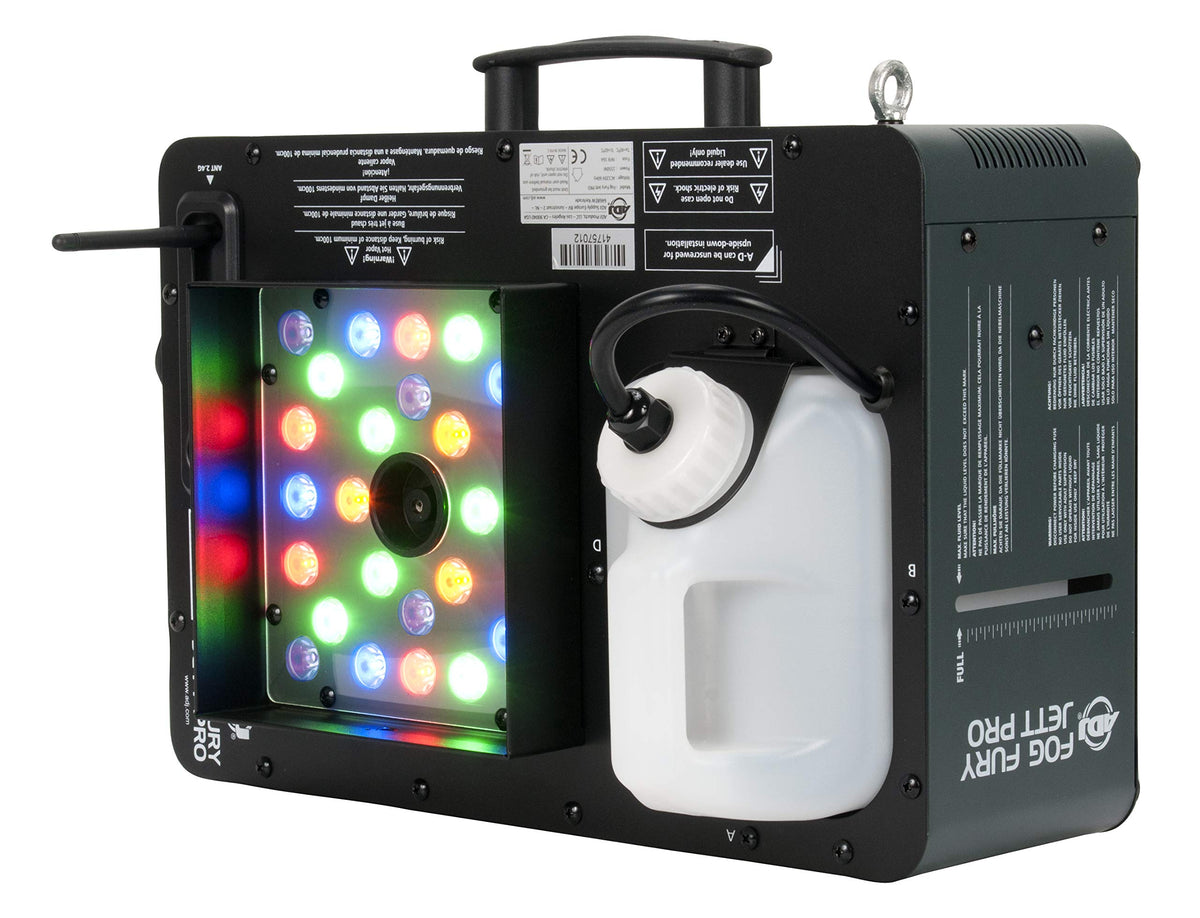 Machine à fumée verticale ADJ Fog Fury Jett Pro 1550W - 28 LED de 3 Watts - Noir