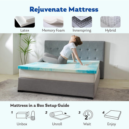 MLILY Queen Mattress Topper 3 Inch Memory Foam Mattress Topper