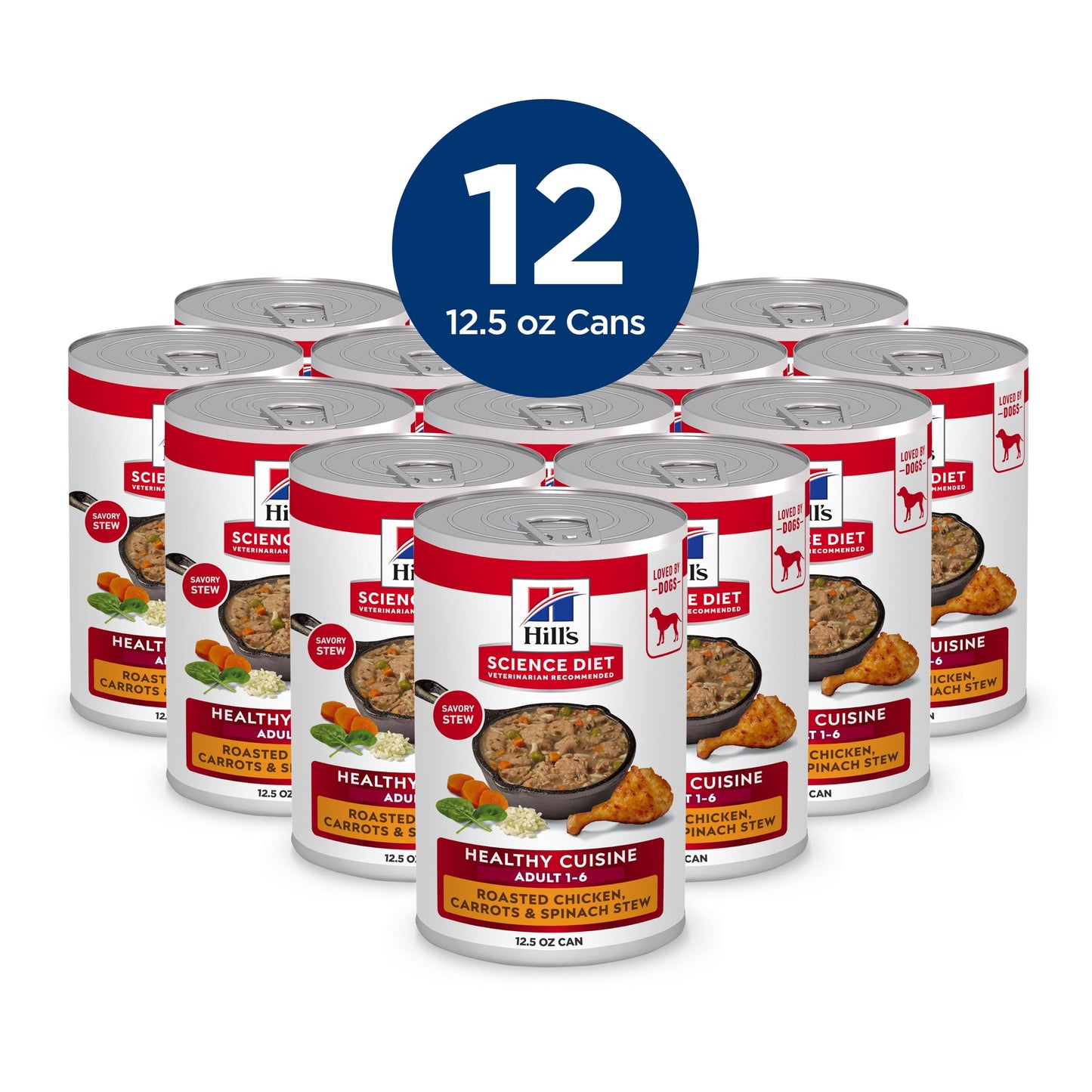 Hill's Science Diet Adult Healthy Cuisine Canned Dog Food, Roasted Chicken Carrots & Spinach 12 x 354 g Can Hill's Science Diet