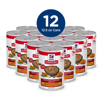 Hill's Science Diet Adult Healthy Cuisine Canned Dog Food, Roasted Chicken Carrots & Spinach 12 x 354 g Can Hill's Science Diet