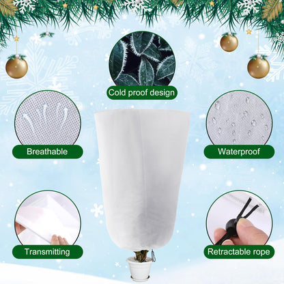 47" X 31.5"Winter Drawstring Plant Covers - 3 Packs Warm Plant Protection Cover Bags, Frost Cloth Blanket Protecting Fruit Tree Potted Plants from Freezing Animals Eating 🍁 All In One Marketplace Canada