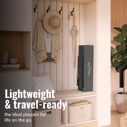 Dream On Me Nest Portable Play Yard With Carry Bag And Shoulder Strap, GREY Dream On Me