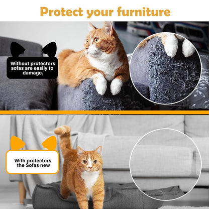 Cat Scratch Protector 11.8" x 118" Self-Adhesive Single Side Furniture Protectors from Cats Scratch, Cat Couch Scratch Protector, Transparent DIY Cutting Anti Scratch Furniture Protector
