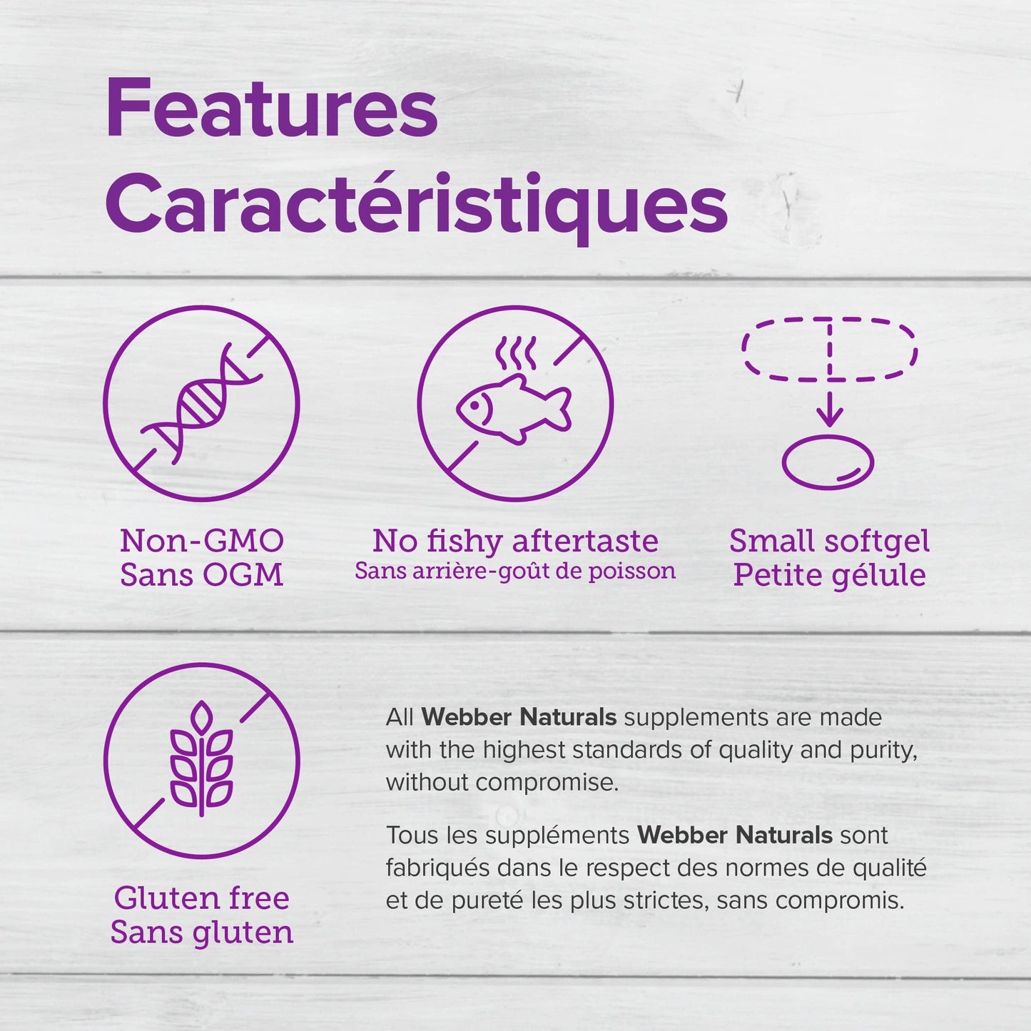 Webber Naturals Omega-3 300 mg Mini, 220 Clear Enteric No Fishy Aftertaste Mini Softgels, Supports Cardiovascular Health and Brain Function - Available at All In One Marketplace Canada