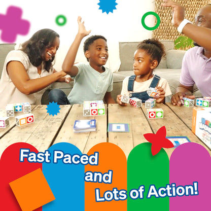 FoxMind Games: Match Madness, Family Board Games for Kids Ages 7 and up, Teens, and Adults. Pattern Block Matching Board Game, Puzzle Game Think Fast to Make The Match, 1 to 4 Players