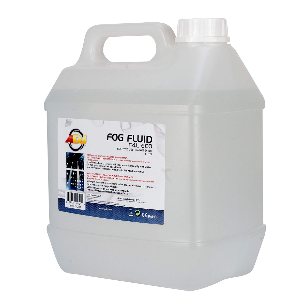 ADJ Products F4L ECO Economy Grade Water Based Fog Juice - 4 Litres