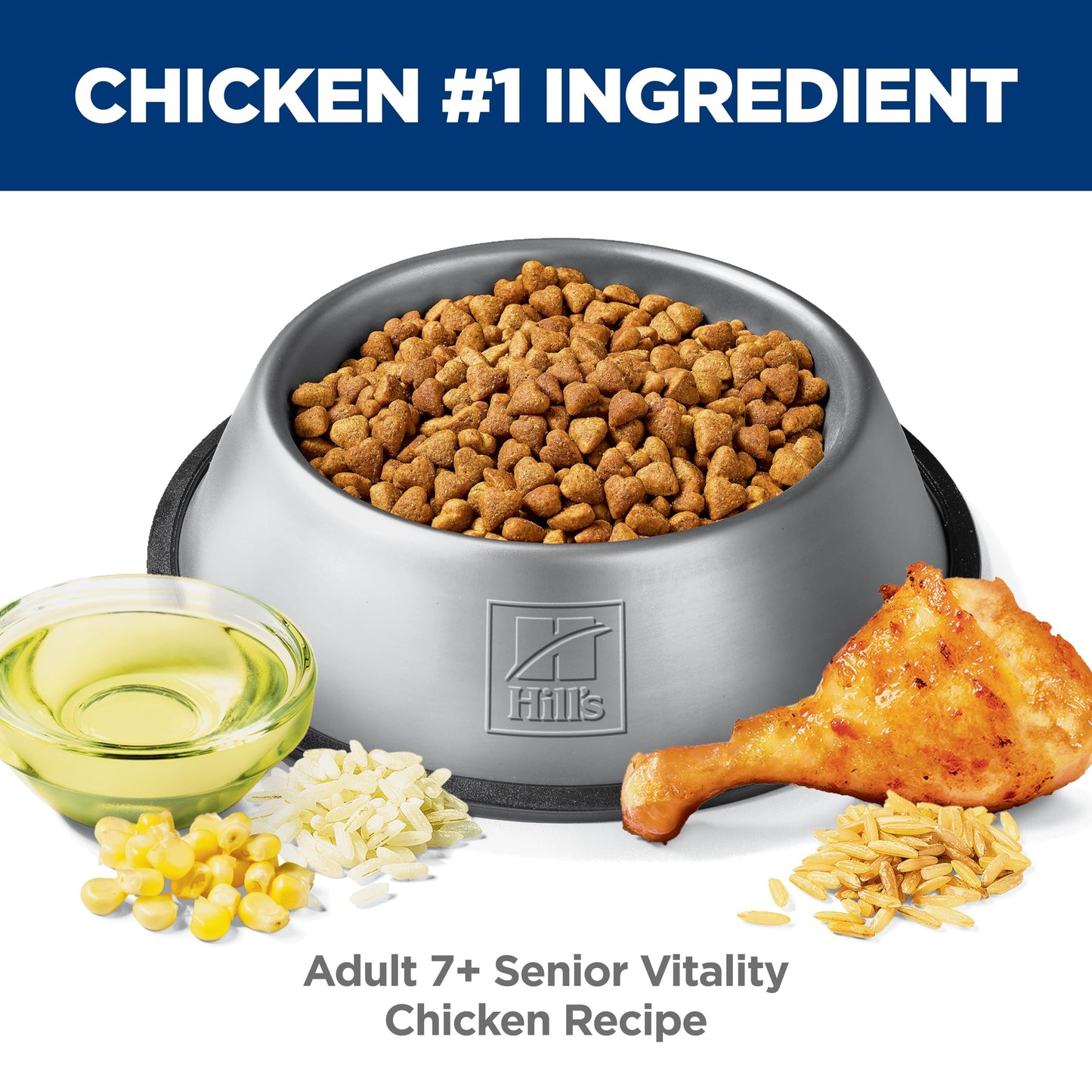 Hill's Science Diet Senior 7+ Senior Vitality Chicken & Rice Recipe Dry Dog Food 9.8 kg Bag Hill's Science Diet