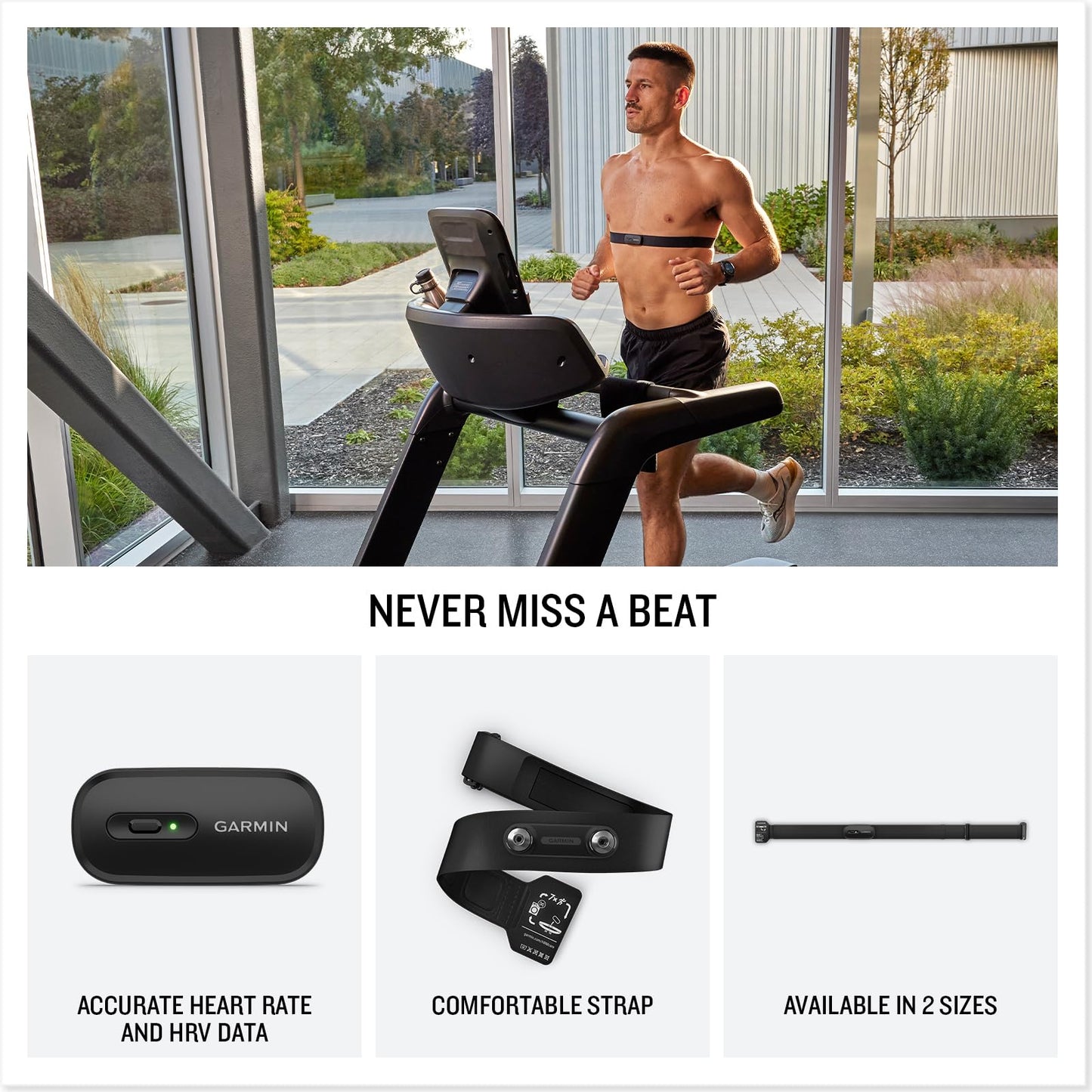 Garmin HRM 200 Heart Rate Monitor, Accurate Heart Rate and HRV Data, Comfortable Machine Washable Strap, M-XL - Available at All In One Marketplace Canada