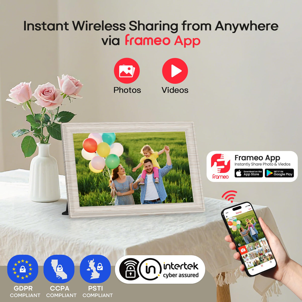 Frameo 10.1" Digital Picture Frame 32GB Storage WiFi Electronic Photo Frame 🍁 All In One Marketplace Canada