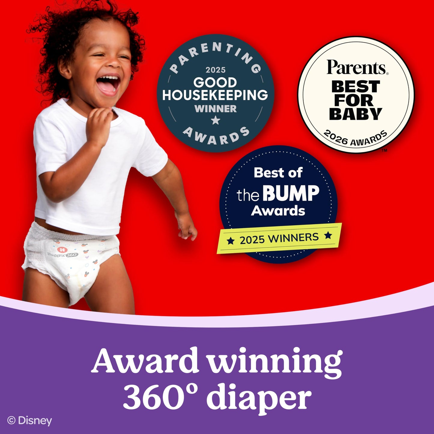 Huggies Size 6 Baby Diapers, Little Movers HuggFit 360° Baby Diapers with 360° Waistband, Size 6 (35+ lbs), 80 Count, Packaging May Vary