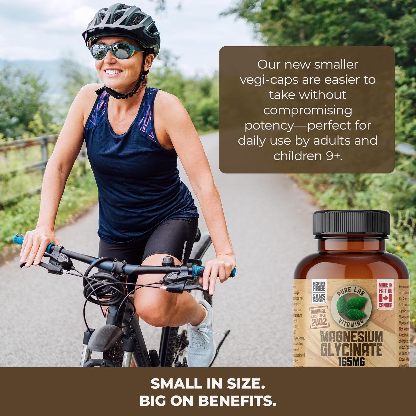Pure Lab Vitamins Magnesium Glycinate 165mg – 120 vegicaps - Supports Muscle Function - Available at All In One Marketplace Canada