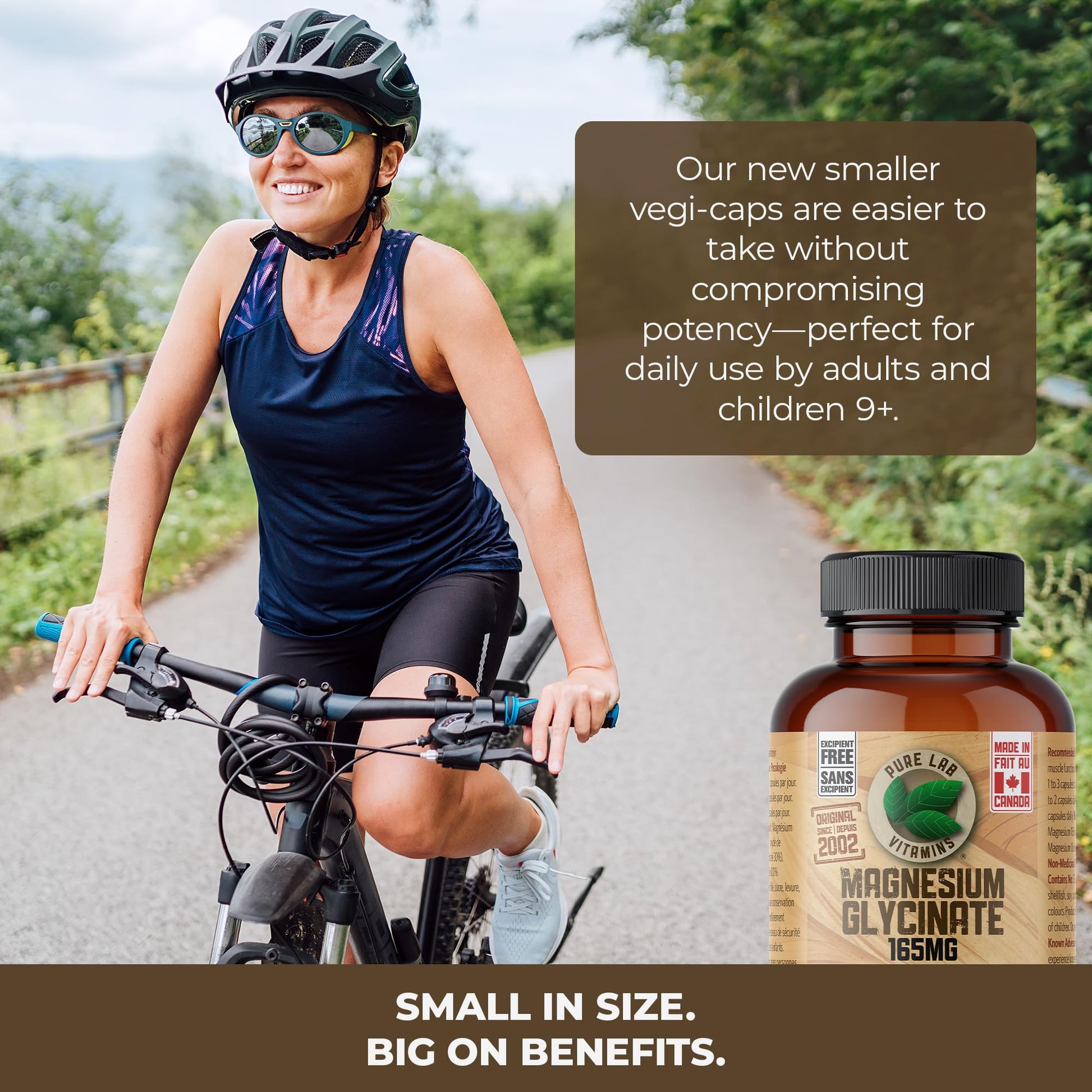 Pure Lab Vitamins Magnesium Glycinate 165mg – 120 vegicaps - Supports Muscle Function - Available at All In One Marketplace Canada