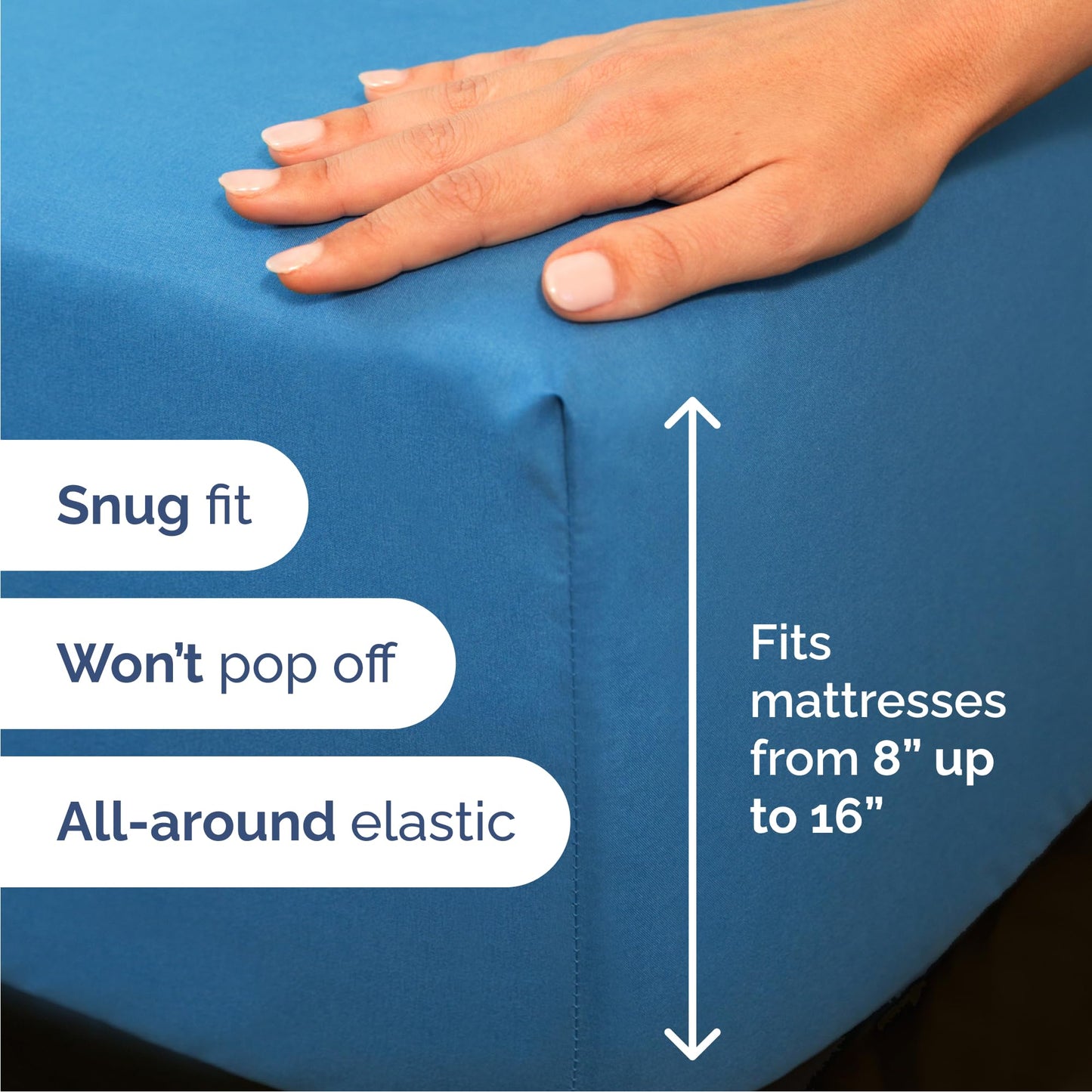 Queen Size 4 Piece Sheet Set - Comfy Breathable & Cooling Sheets - Hotel Luxury Bed Sheets for Women & Men - Deep Pockets, Easy-Fit, Soft & Wrinkle Free Sheets - Denim Blue Oeko-Tex Bed Sheet Set