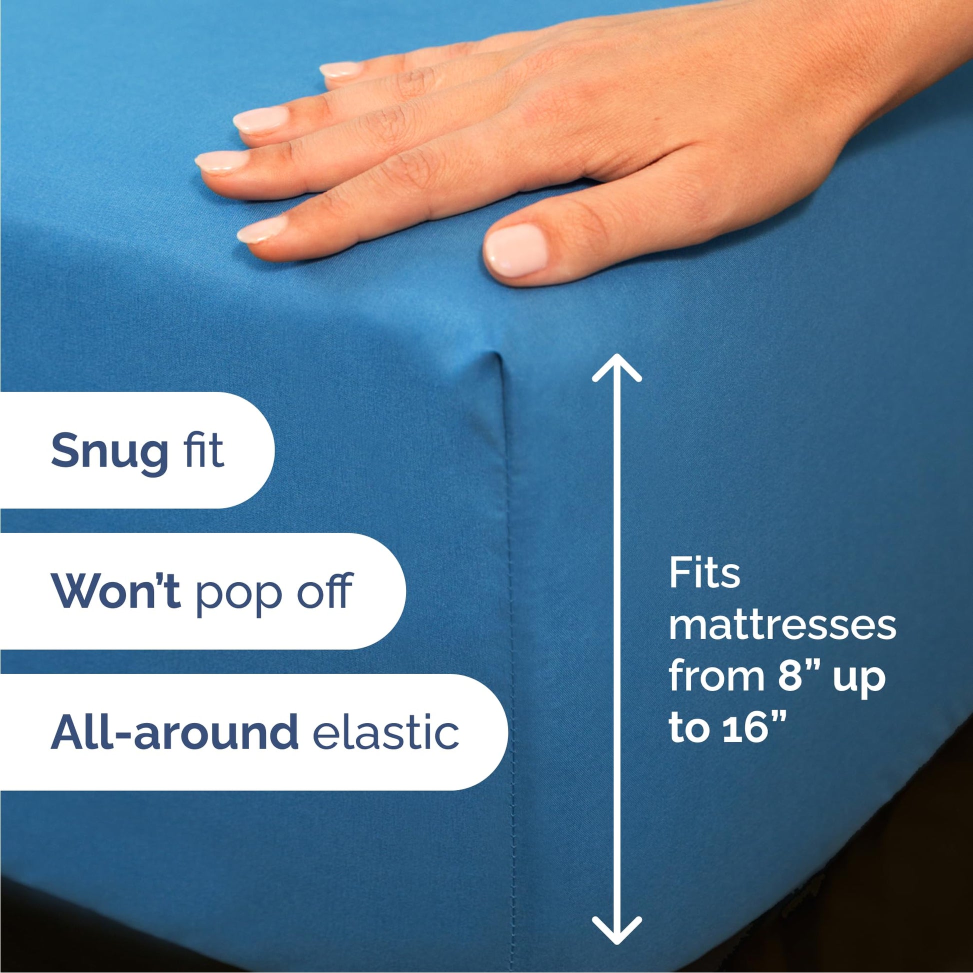 Queen Size 4 Piece Sheet Set - Comfy Breathable & Cooling Sheets - Hotel Luxury Bed Sheets for Women & Men - Deep Pockets, Easy-Fit, Soft & Wrinkle Free Sheets - Denim Blue Oeko-Tex Bed Sheet Set
