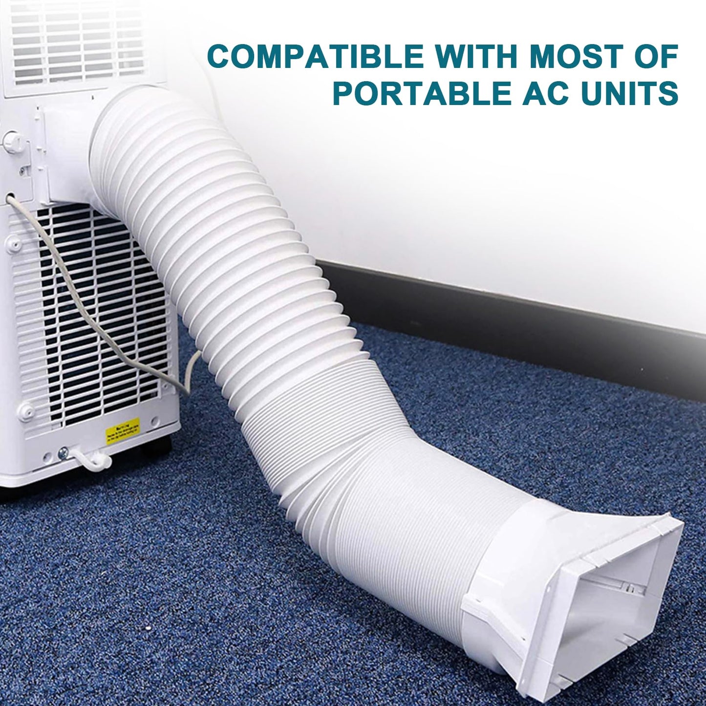 Portable Air Conditioner Hose with 5.9" Diameter & 80" Length Anti-Clockwise Thread, Universal Portable AC Exhaust Hose Air Conditioner Parts & Accessories - Available at All In One Marketplace Canada