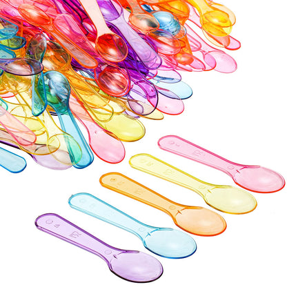 Hiceeden 1000 Pcs Colorful Mini Spoons, 3 Inch Disposable Plastic Tasting Spoons, Small Spoons Snow Cone Taster Spoons for Ice Cream Dessert Party Wedding Cake Yogurt Jello Jam 🍁 All In One Marketplace Canada